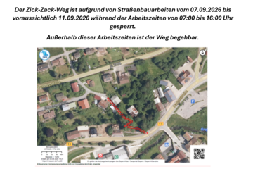 Straßenbauabreiten Zick-Zack-Weg
